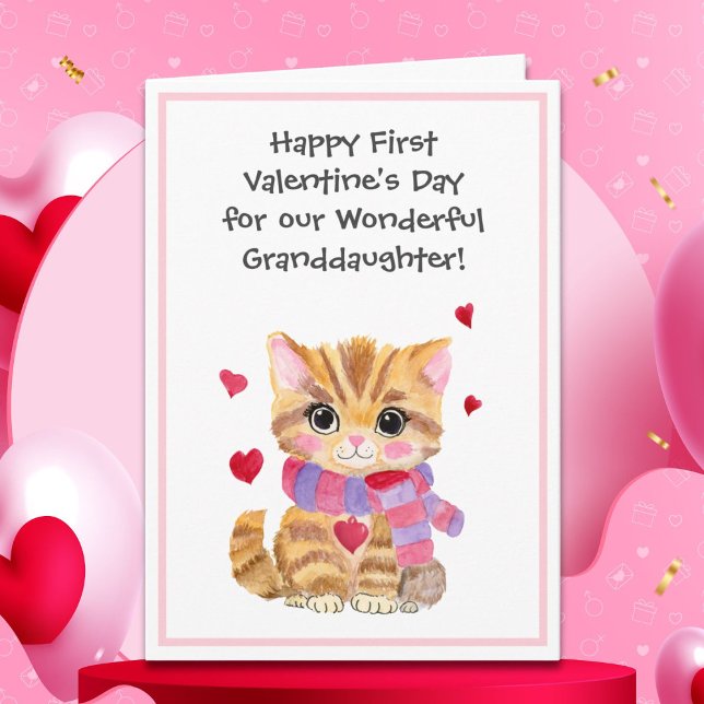 Kitty mit Herzen Valentinstag Rätsel Karte (Von Creator hochgeladen)