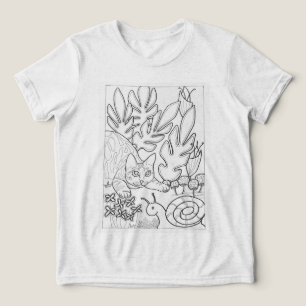 Kitty mit Schnecke Tri-Blend Shirt