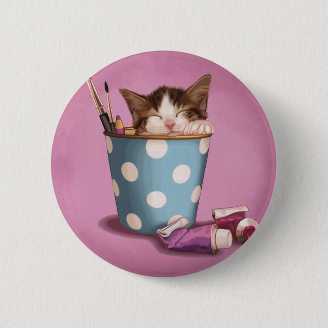 Kitty-Nickerchen Button (Vorderseite)