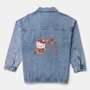 Kitty Niedliche Ugly Christmas Sweater Raglan Base Jeansjacke