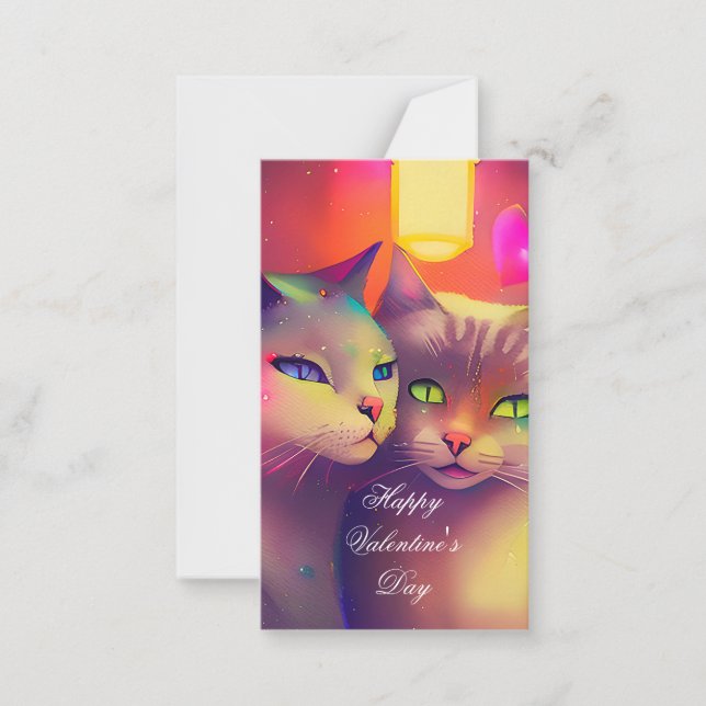 Kitty pair Kinder valentine Mitteilungskarte (Vorderseite)