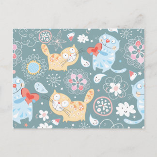 Kitty Pattern Three Postkarte