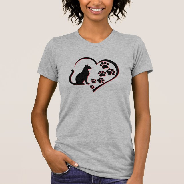 Kitty Paws Forever in meinem Herz-T - Shirt (Vorderseite)