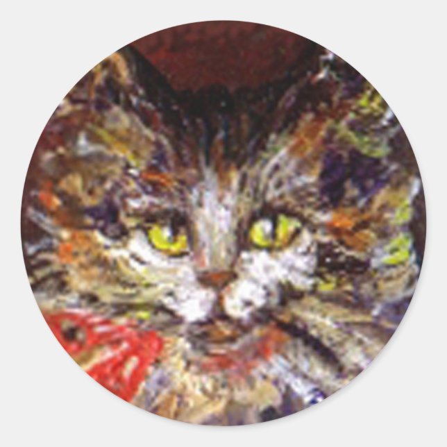 KITTY PORTRAIT RUNDER AUFKLEBER (Vorderseite)