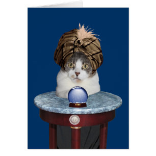 Kitty psychique drôle pensant à vous