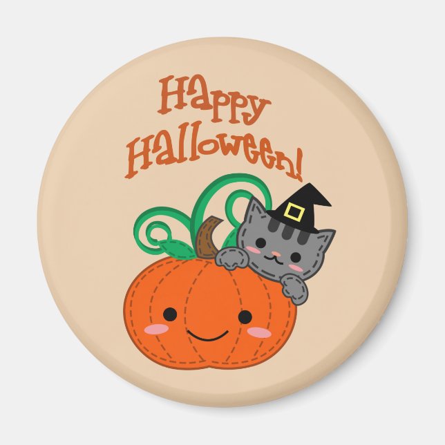 Kitty Pumpkin Magnet (Vorne)