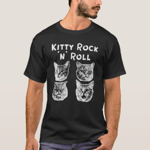 Kitty Rock und Roll Retro T-Shirt
