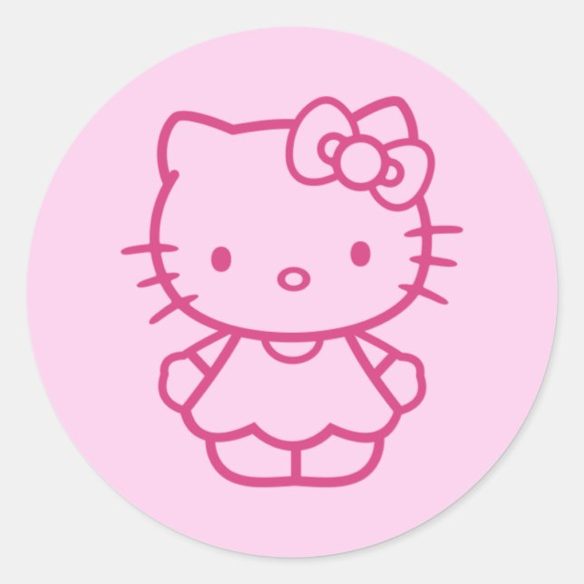 Kitty Runder Aufkleber (Vorderseite)