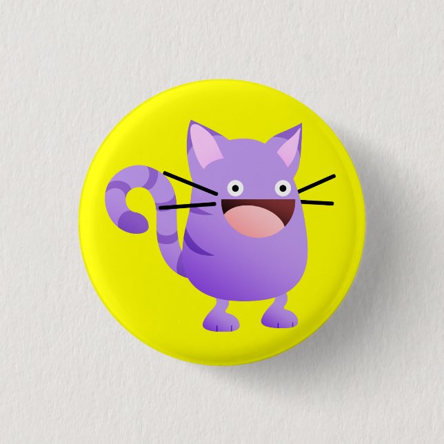 Kitty-Schlag-lila Knopf Button (Vorderseite)