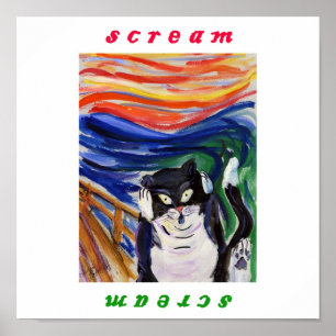 Kitty-Schrei mit Schrei-Text Poster