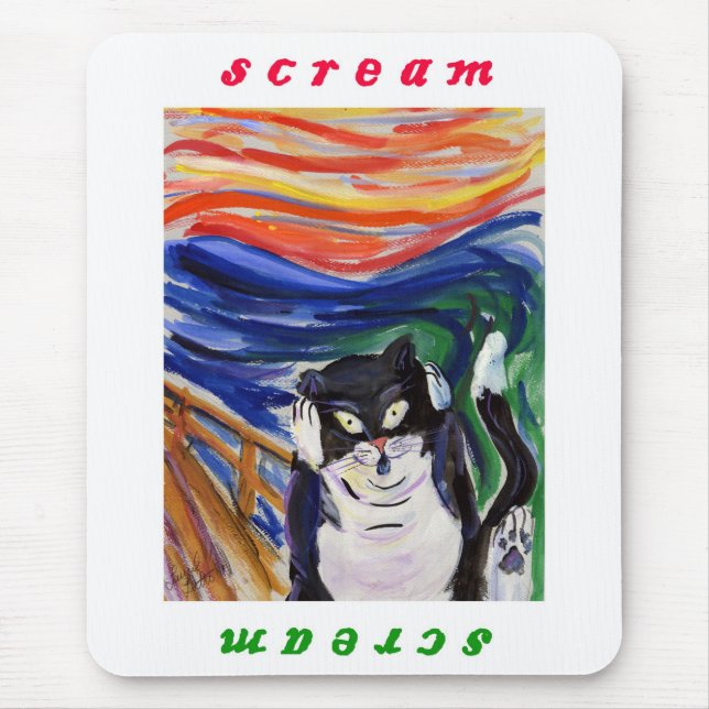 Kitty Scream mit Scream Text Mousepad (Vorne)