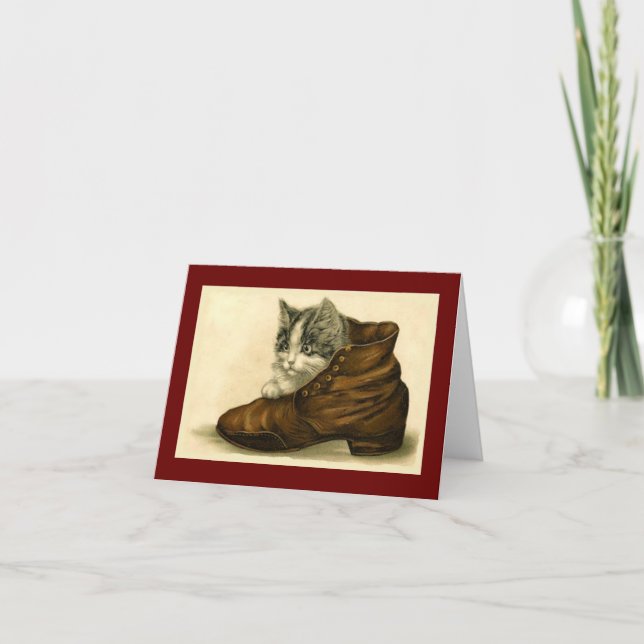 Kitty Shoe Shine Note Card Dankeskarte (Vorderseite)
