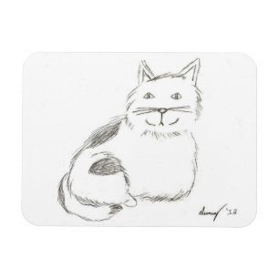 Kitty Sketch Flexible Magnet