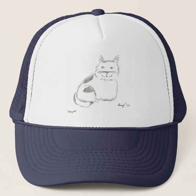 Kitty Sketch Hat Truckerkappe (Vorderseite)