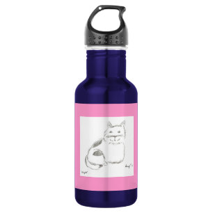 Kitty Sketch - Rosa Trinkflasche