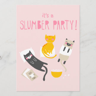 Kitty Slumber Party Einladung