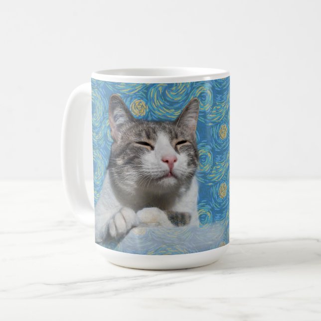 Kitty Starry Night Kaffeetasse (Vorderseite Links)