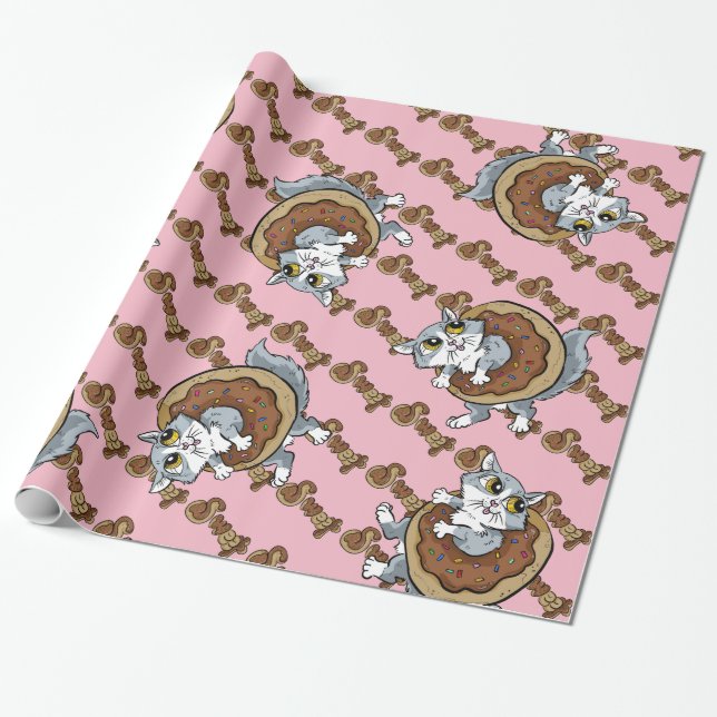 Kitty Sweet Donut Geschenkpapier (Ungerollt)