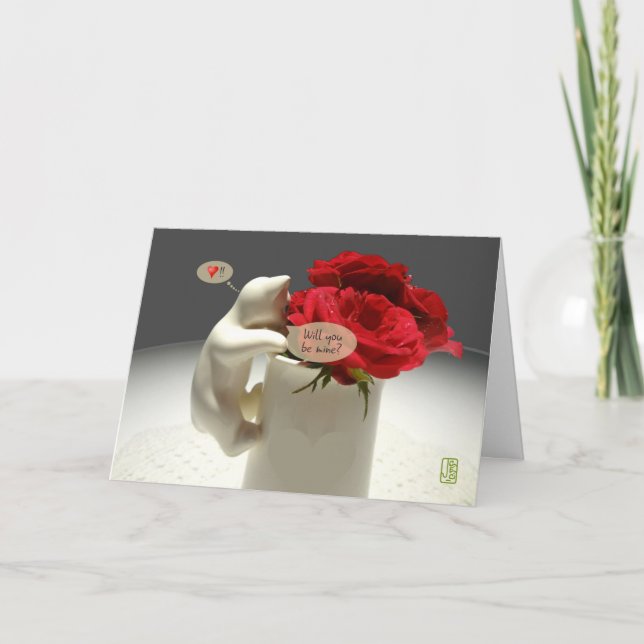 Kitty & Tee Rose Werden Sie meine Valentine Karte (Vorderseite)