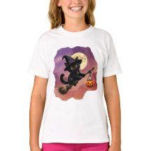 Kitty und ihr Besen-T-Shirt