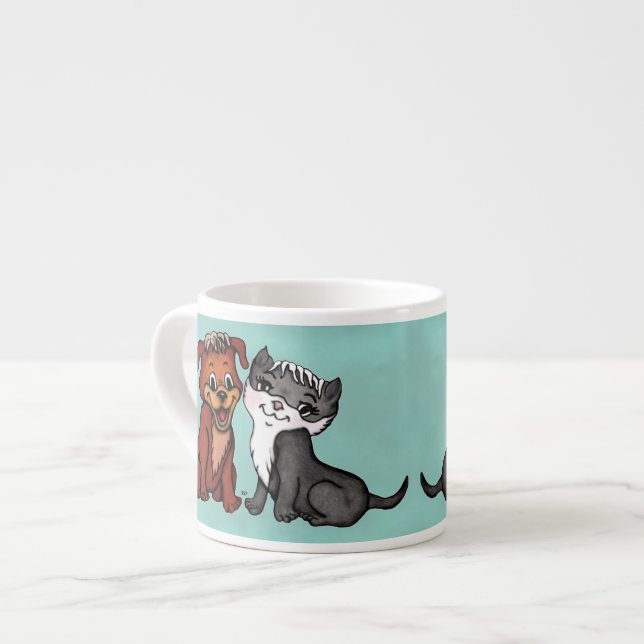 Kitty und Puppy Espressotasse (Vorderseite Links)
