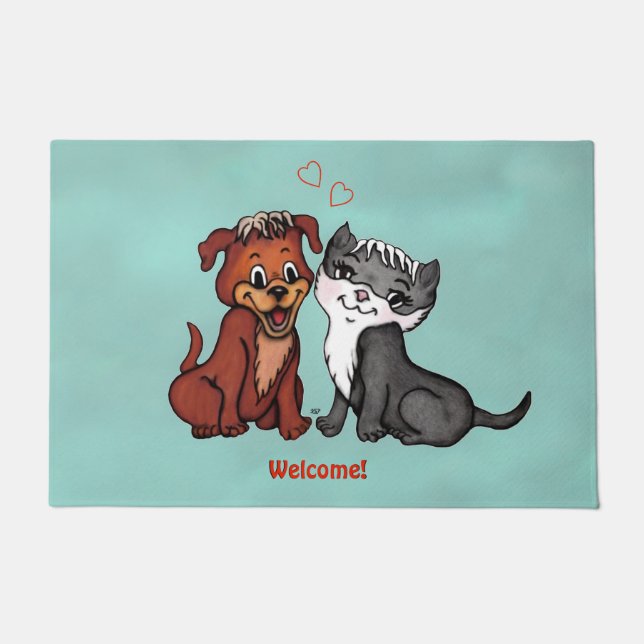 Kitty und Puppy Fußmatte (Vorderseite)