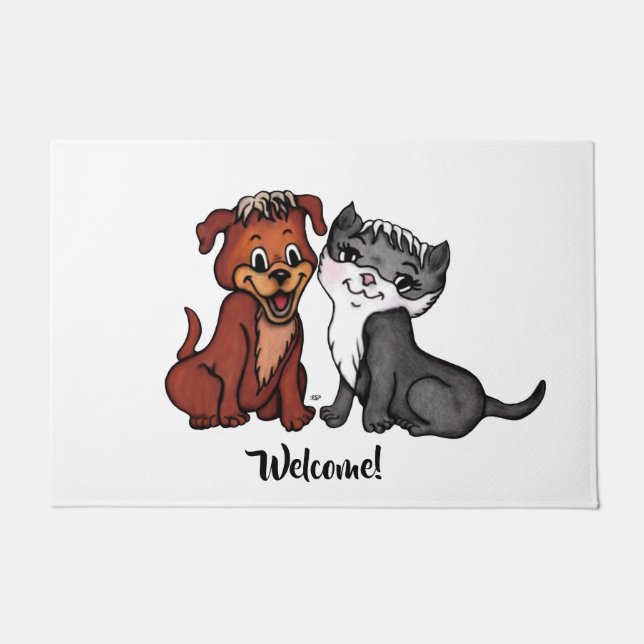 Kitty und Puppy Fußmatte (Vorderseite)