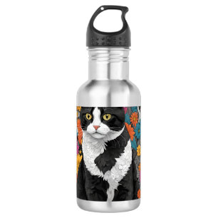 Kitty unter den Blume Edelstahlflasche