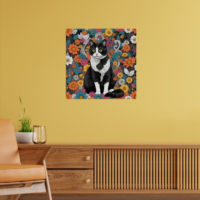 Kitty unter den Blume Poster (Wohnzimmer 2)