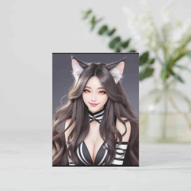 KITTY WAIFU 04 POSTKARTE (Stehend Vorderseite)