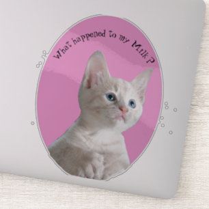 Kitty, was mit meiner Milch passiert ist Aufkleber
