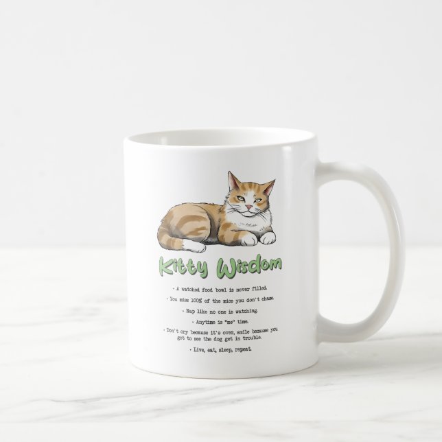 Kitty Wisdom - Funny Cat Rules with a Brown Cat Kaffeetasse (Rechts)