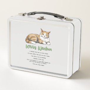 Kitty Wisdom - Funny Cat Rules with a Brown Cat Metall Brotdose