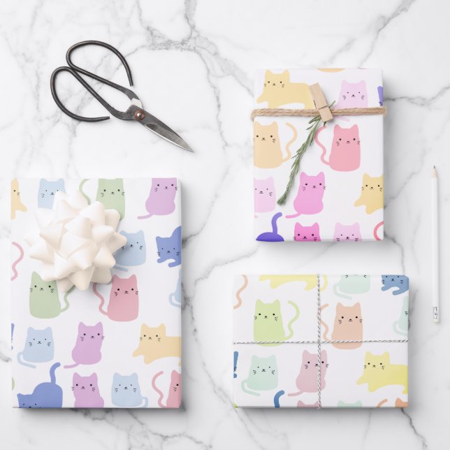 Kitty Wrapping Paper, Geschenkwrap Geschenkpapier Set (Vorderseite)