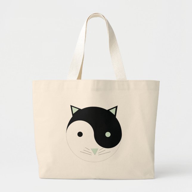 Kitty Yin Yan Tote Bag Jumbo Stoffbeutel (Vorne)