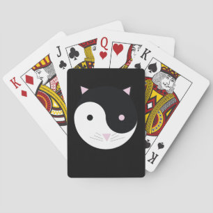 Kitty Yin Yang Pink Black and White Spielkarten