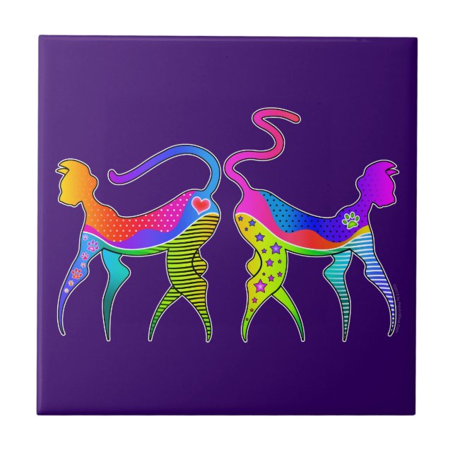 KITTYCAT KATZ KERAMIK FLIESE, UNTERSETZER oder (Vorderseite)