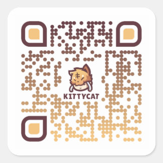 KittyCat QR Code - 20 Sticker Sheet 1 1/2" (blanc)