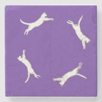 Kittyrun lila Single Steinuntersetzer