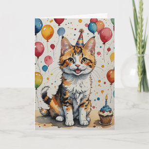 Kitty's Birthday Cheer - Anpassbar Karte