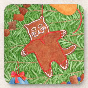 Kitty's Christmas Tree Dessous de verre en plastiq