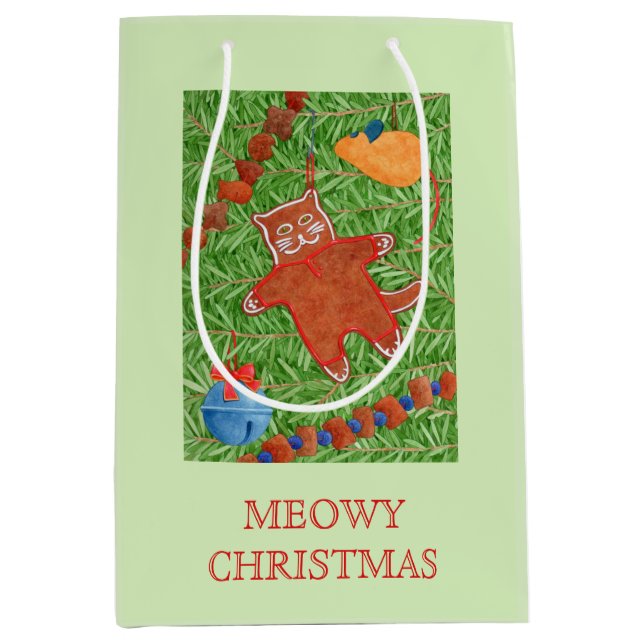 KITTY'S CHRISTMAS TREE Medium Gift Bag Mittlere Geschenktüte (Vorderseite)