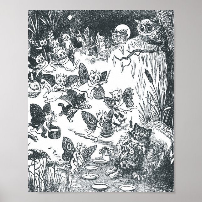 Kitty's Dream of Fairyland, Louis Wain Poster (Vorne)