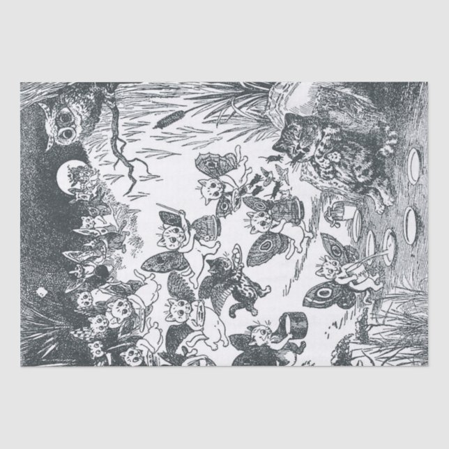 Kitty's Dream of Fairyland, Louis Wain Seidenpapier (Vorderseite)