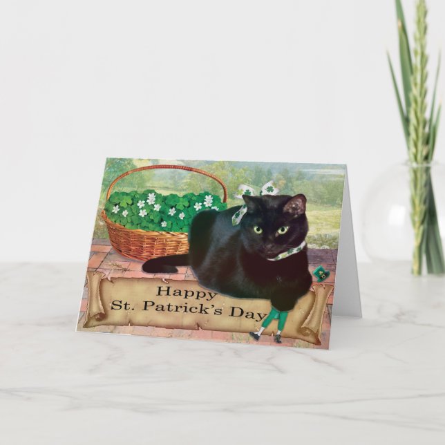Kitty's St. Paddy's Day Grußkarte Karte (Vorderseite)