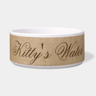 Kitty's Water | Brown Texture Cat Water Bowl Napf