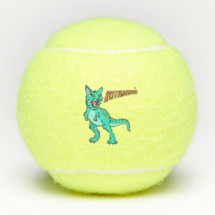 KITTYSAURUS™ HUNDETOY 'kaubarer Fetchball' Tennisbälle