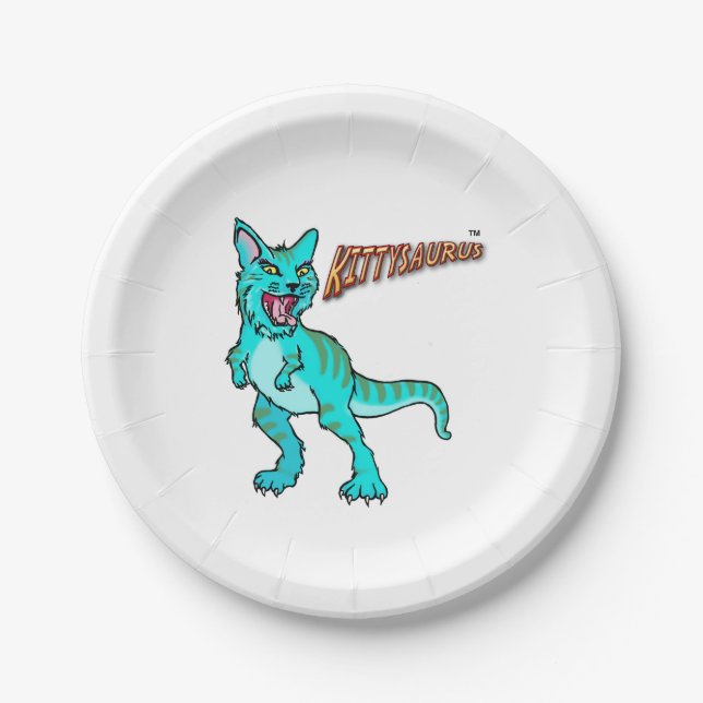KITTYSAURUS™ PAPIERPLATTEN PAPPTELLER (Vorderseite)