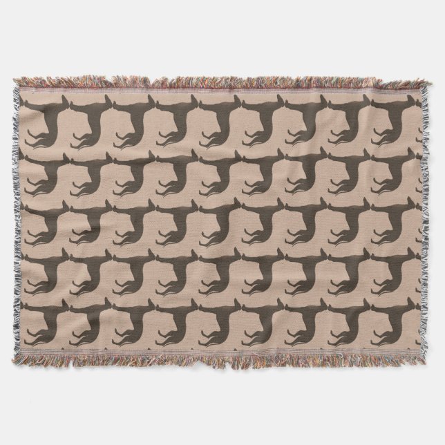 Kitz-Farbwindhund-HundeSilhouette-Muster Decke (Vorderseite)