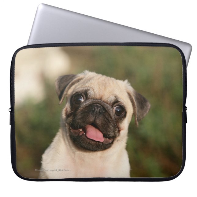 Kitz-Mops-Welpen-Keuchen Laptopschutzhülle (Vorderseite)